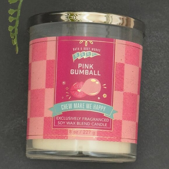 BBW Pink Gumball (Bubblegum) Bath & Body Works Single Wick Candle - Picture 5 of 10